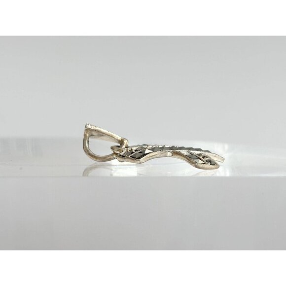 Cross Shaped Marcasite Accented Sterling Silver 925 Vintage Pendant - Picture 9 of 10